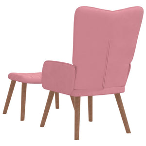 vidaXL Recliner with Footrest Pink Velvet
