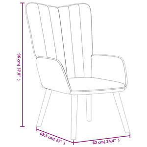 vidaXL Recliner with Footrest Pink Velvet