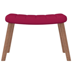 Weinroter Samt Relaxsessel mit Hocker