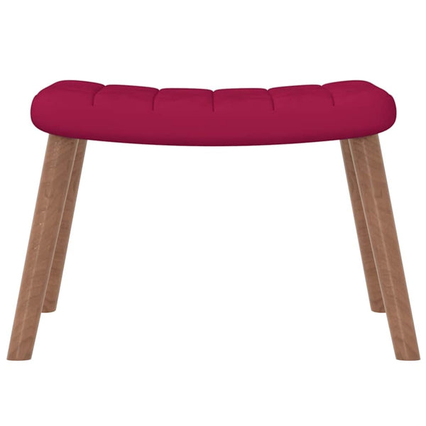 Weinroter Samt Relaxsessel mit Hocker