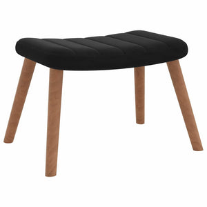 Schwarzer Samt Relaxsessel mit Hocker