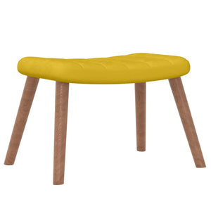 Senfgelber Samt Relaxsessel mit Hocker