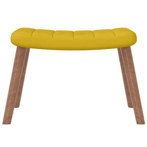 Senfgelber Samt Relaxsessel mit Hocker