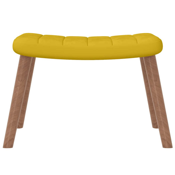 Senfgelber Samt Relaxsessel mit Hocker