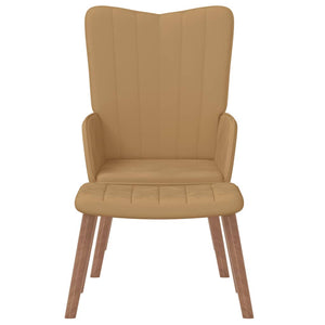 Relaxstuhl mit Hocker Braun Samt