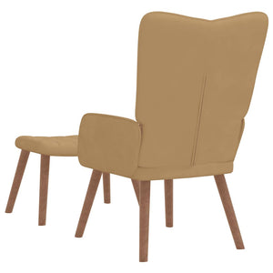 Relaxstuhl mit Hocker Braun Samt
