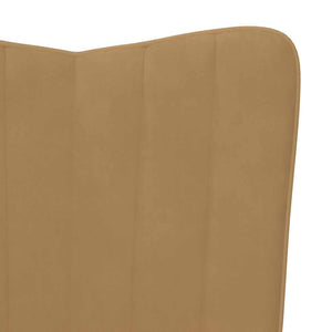 Relaxstuhl mit Hocker Braun Samt
