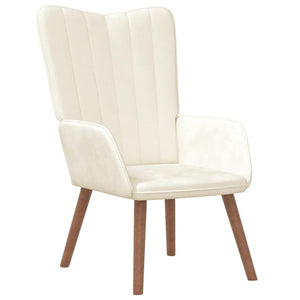 Relaxsessel Cremeweiß mit Hocker Samt