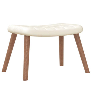 Relaxsessel Cremeweiß mit Hocker Samt