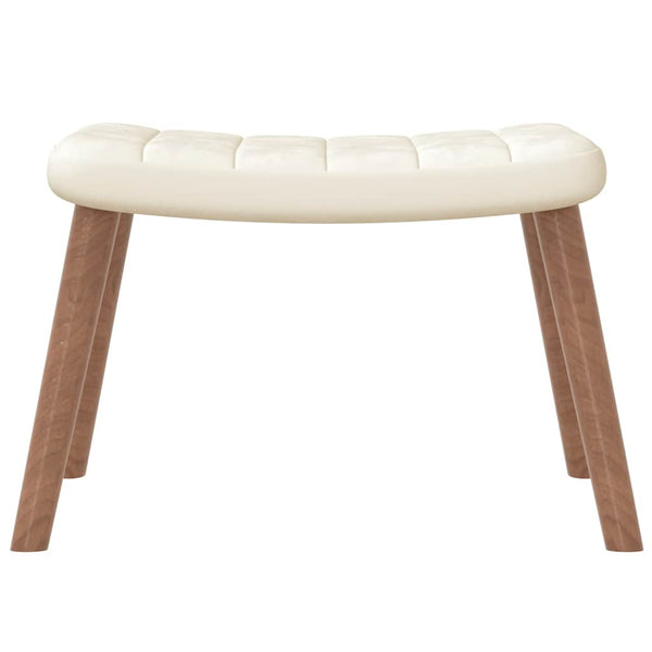 Relaxsessel Cremeweiß mit Hocker Samt