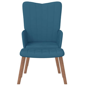 vidaXL Fauteuil relax avec repose-pieds Bleu velours