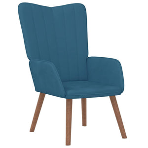 vidaXL Fauteuil relax avec repose-pieds Bleu velours