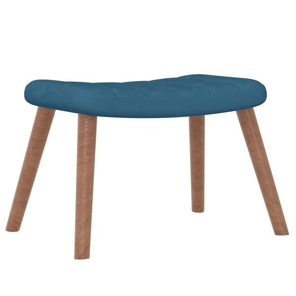 vidaXL Fauteuil relax avec repose-pieds Bleu velours