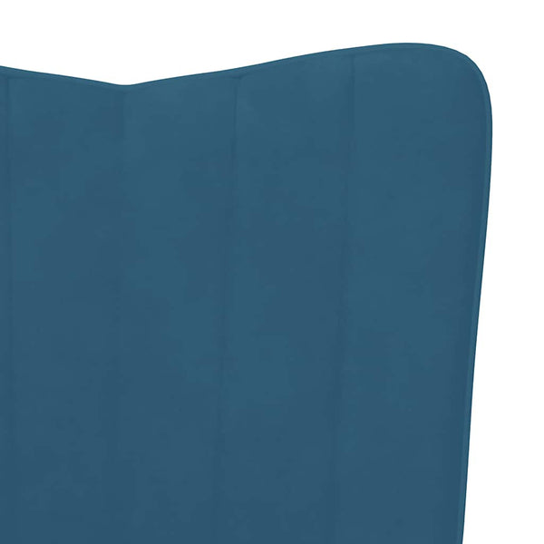 vidaXL Fauteuil relax avec repose-pieds Bleu velours