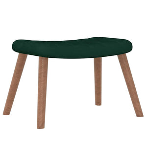 Schaukelstuhl mit Hocker Dunkelgrün Samt