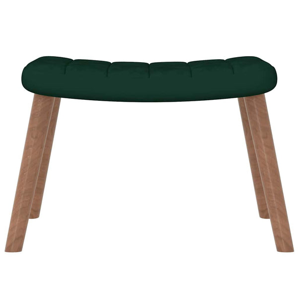 Schaukelstuhl mit Hocker Dunkelgrün Samt
