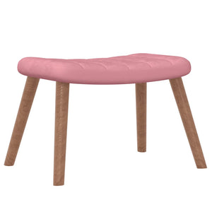 Schaukelstuhl Rosa Samt mit Hocker