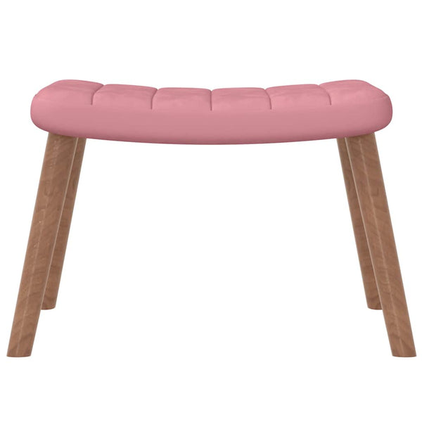 Schaukelstuhl Rosa Samt mit Hocker