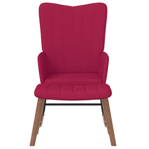 vidaXL Fauteuil à bascule avec repose-pieds velours bordeaux