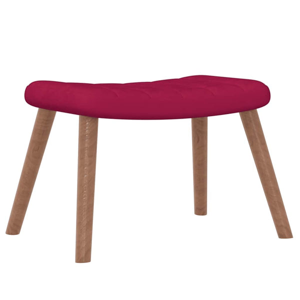 vidaXL Fauteuil à bascule avec repose-pieds velours bordeaux
