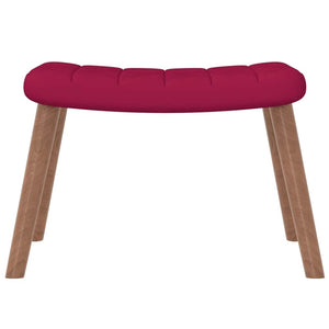 vidaXL Fauteuil à bascule avec repose-pieds velours bordeaux