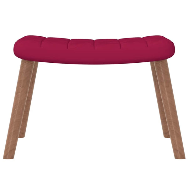vidaXL Fauteuil à bascule avec repose-pieds velours bordeaux