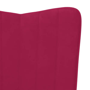 vidaXL Fauteuil à bascule avec repose-pieds velours bordeaux