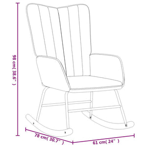 vidaXL Fauteuil à bascule avec repose-pieds velours bordeaux