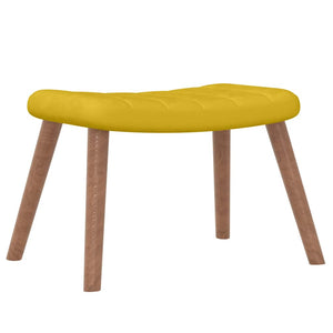 Senfgelber Samt Schaukelstuhl mit Hocker