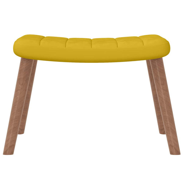 Senfgelber Samt Schaukelstuhl mit Hocker