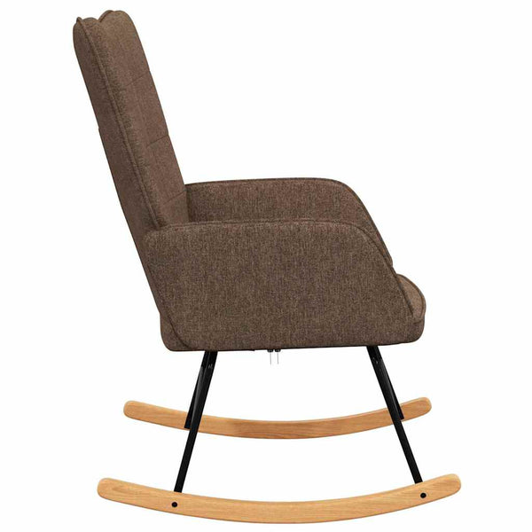 vidaXL Fauteuil à bascule marron Tissu
