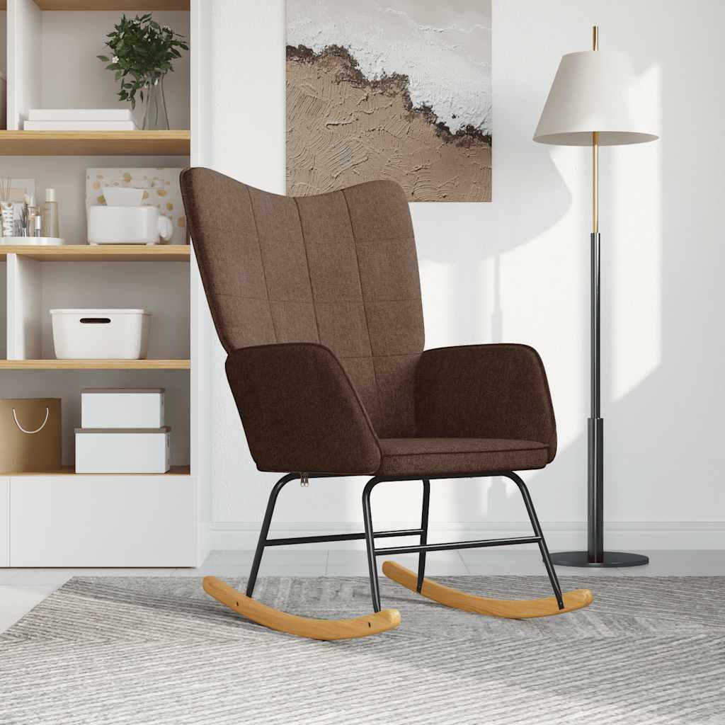 vidaXL Fauteuil à bascule marron Tissu