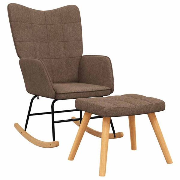 Schaukelsessel mit Hocker Braun