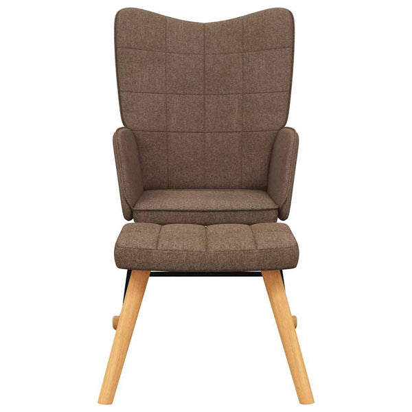 Schaukelsessel mit Hocker Braun