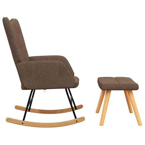 Schaukelsessel mit Hocker Braun