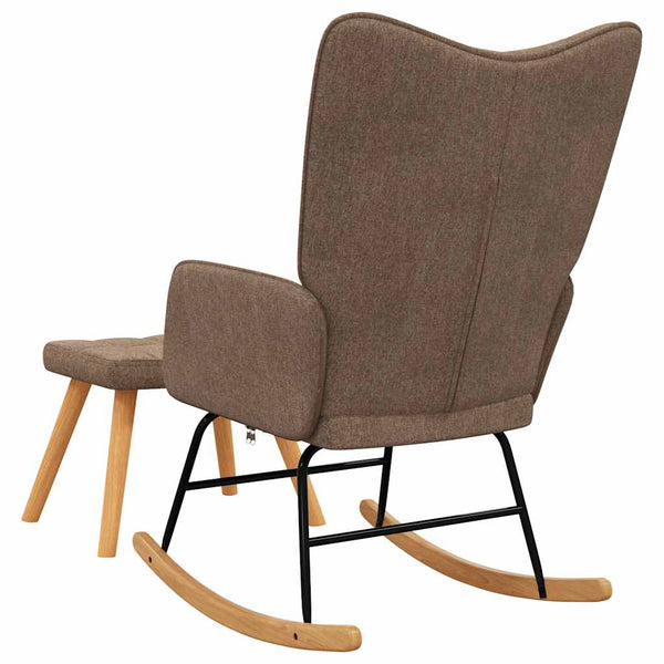Schaukelsessel mit Hocker Braun