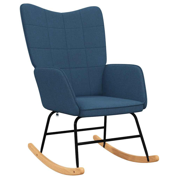 Blauer Schaukelsessel mit Hocker