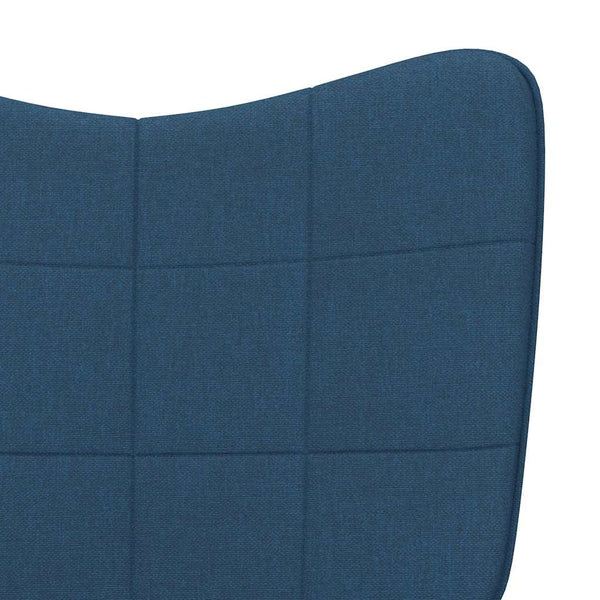 Blauer Schaukelsessel mit Hocker