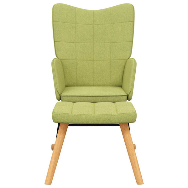 Grüner Schaukelstuhl mit Hocker