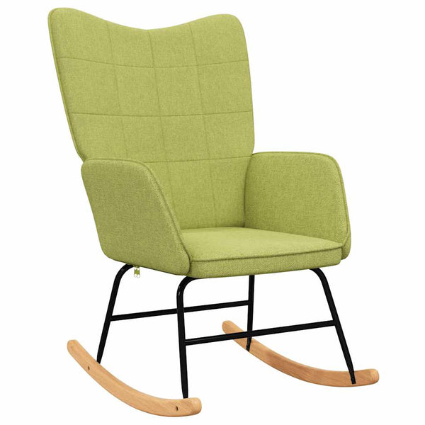 Grüner Schaukelstuhl mit Hocker