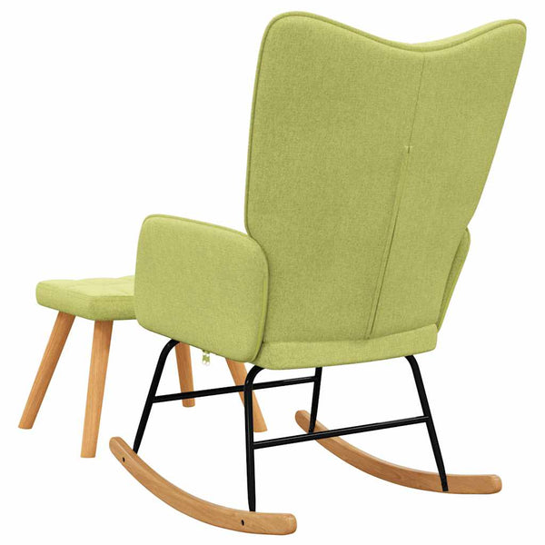 Grüner Schaukelstuhl mit Hocker