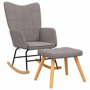 Schaukelstuhl mit Hocker Taupe