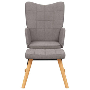 Schaukelstuhl mit Hocker Taupe