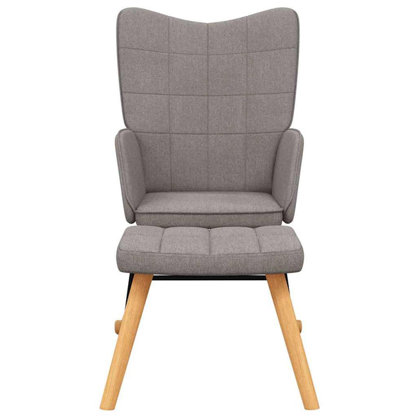 Schaukelstuhl mit Hocker Taupe