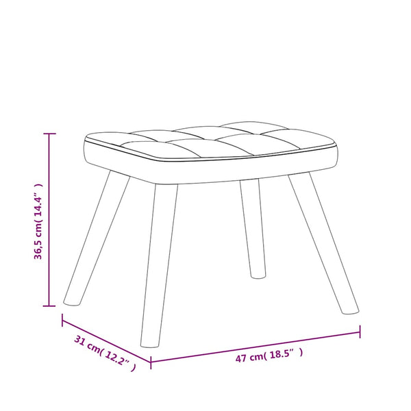 Schaukelstuhl mit Hocker Taupe