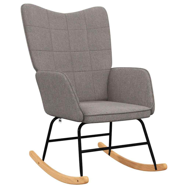 Schaukelstuhl mit Hocker Taupe