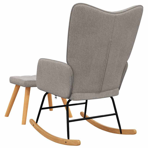 Schaukelstuhl mit Hocker Taupe