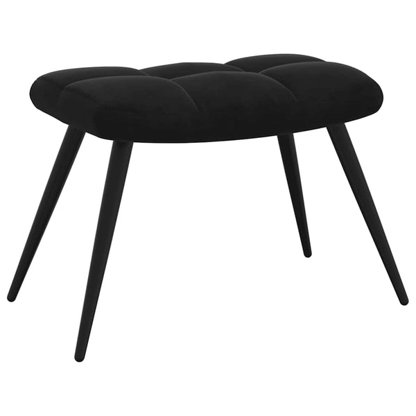 Schwarzer Samt Relaxsessel mit Hocker