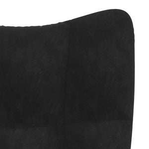 Schwarzer Samt Relaxsessel mit Hocker