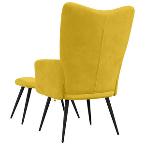 vidaXL Recliner with Footstool Mustard Yellow Velvet